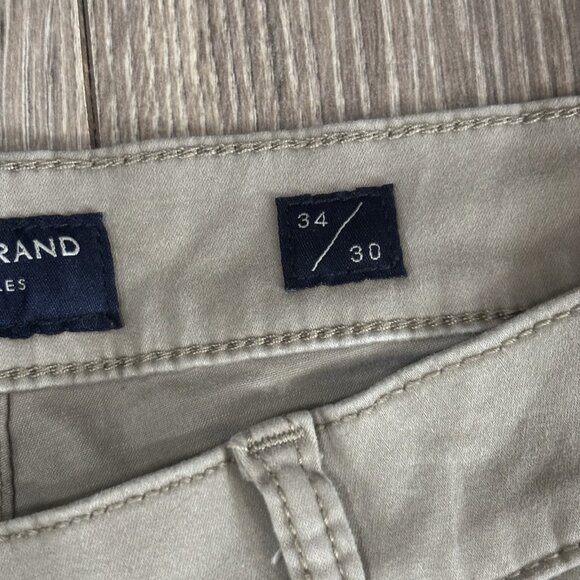 Lucky Brand 410 Athletic Straight Pants Mens 34x30 Beige Stretch Chino Casual - Picture 11 of 16